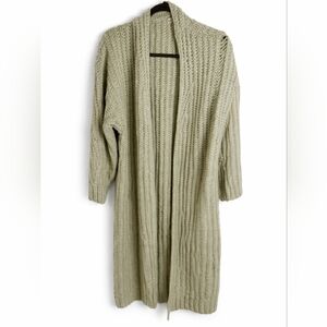 POL Chunky Ribbed Longline Open Front Cardigan Size L